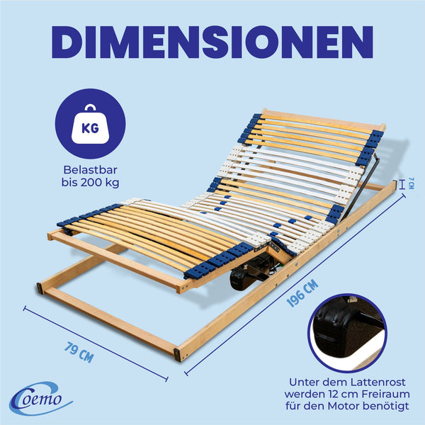 Coemo elektrischer 7-Zonen Lattenrost eRost mit Motor
