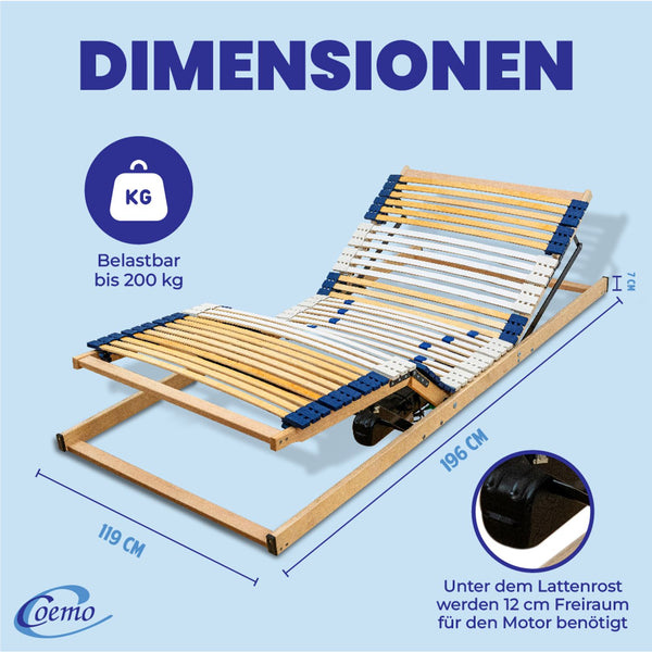 Coemo elektrischer 7-Zonen Lattenrost eRost mit Motor