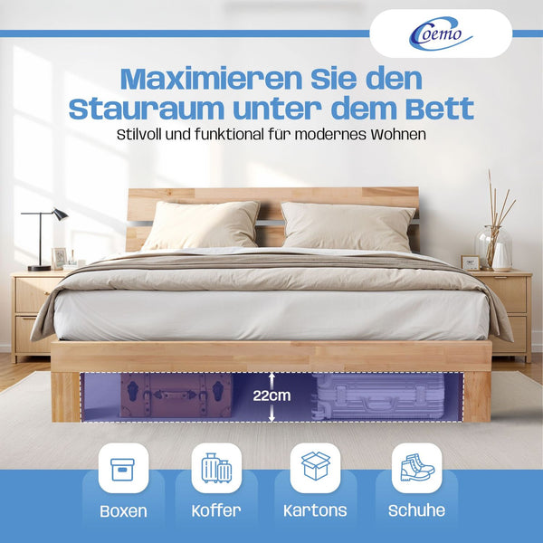 Bett Massivholz Leah Buche massiv