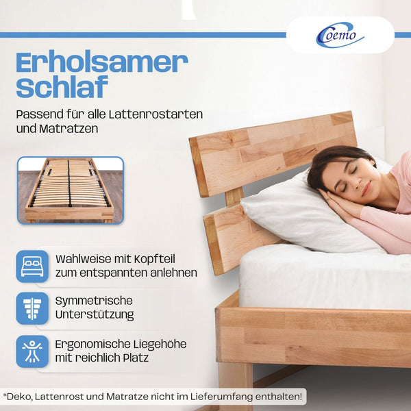 Bett Massivholz Leah Buche massiv