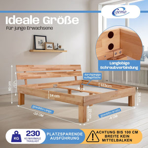 Bett Massivholz Leah Buche massiv