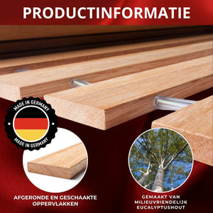 Coemo Premium Rollrost DELUXE Belastbar bis 350 kg – Ohne Montage & absolut rutschsicher - Made in Germany - Roll-Lattenrost Vollholz mit Abstandshaltern