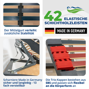 Reha-Schlafwelt 7 Zonen Lattenrost RELAXANA KF montiert, Kopf- & Fußteil verstellbar