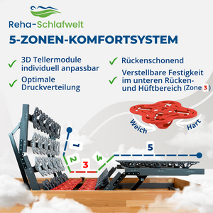 Reha-Schlafwelt Tellerlattenrost AEROBALANCE KF mit Motor montiert