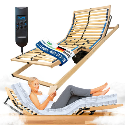 Reha-Schlafwelt elektrischer Lattenrost HARMONYFLEX mit Motor 28 Leisten