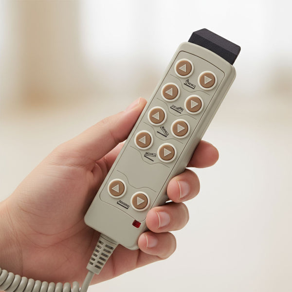 Pflegebett Medical Plus höhenverstellbar mit Motor & Seitengittern - 26 Leisten - Belastbar bis 190 kg