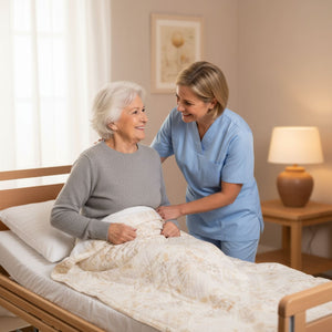 Pflegebett Medical höhenverstellbar mit Seitengittern & Motor - 13 Leisten Belastbar bis 190 kg