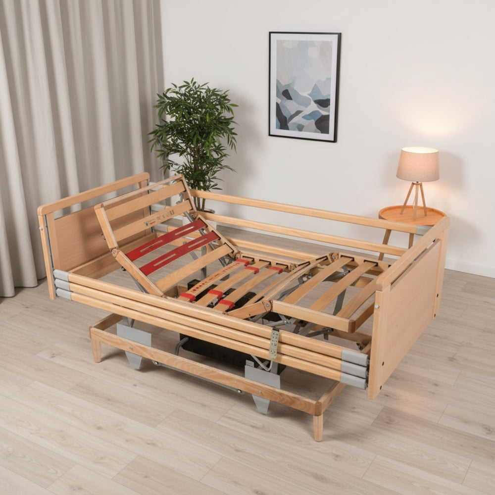 Pflegebett Medical höhenverstellbar mit Seitengittern & Motor - 13 Leisten Belastbar bis 190 kg