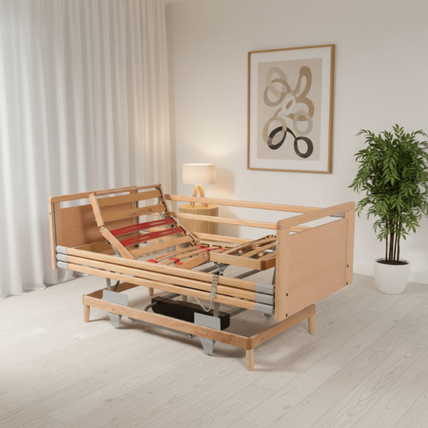 Pflegebett Medical höhenverstellbar mit Seitengittern & Motor - 13 Leisten Belastbar bis 190 kg