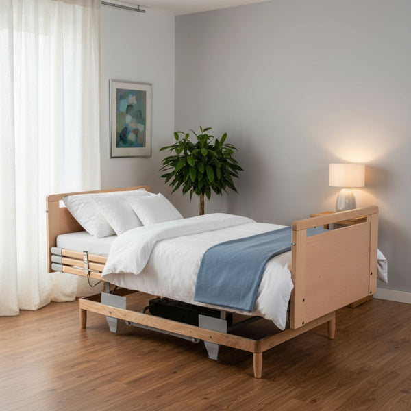 Pflegebett Medical höhenverstellbar mit Seitengittern & Motor - 13 Leisten Belastbar bis 190 kg